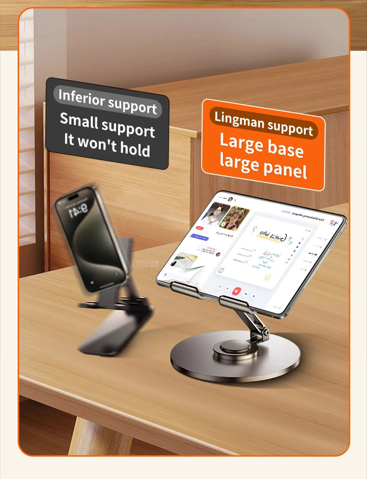 360 Tablet Desk Mobile Phone Holder Stand Foldable Lazy Bracket Adjustable